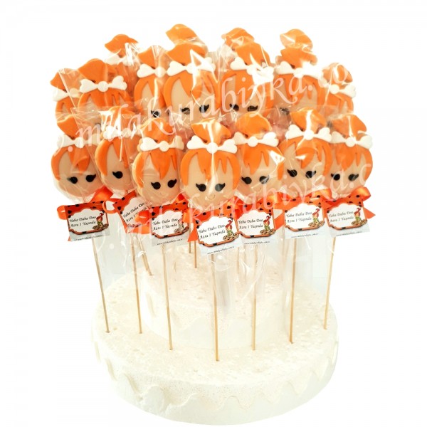 Doğum Günü Kurabiyesi - Çubuklu - Kız Doğum Günü Kurabiyesi - Çubuklu - Kız